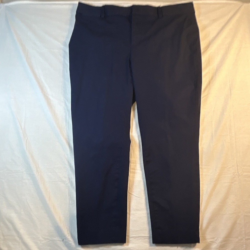 Crown & Ivy Dress Pants Women 16W Navy Blue Excellent Solid Wide Fit